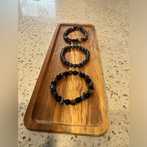 Set of 3 New Beaded Stretchy Bracelets - #14